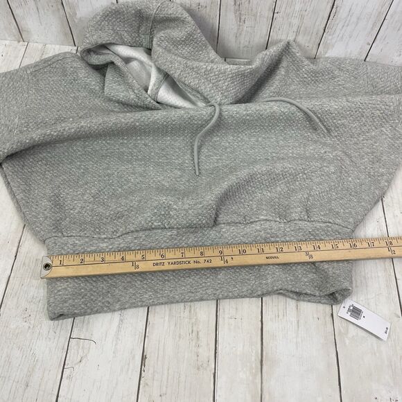 Old Navy Hoodie Women’s M Gray Textured Pull Over Hooded Sweatshirt NWT $54.99 - Picture 10 of 11
